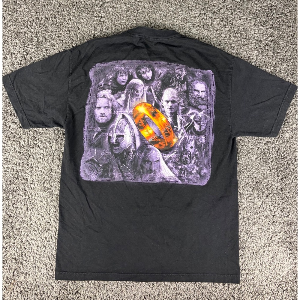 Vintage 2002 Lord of the Rings The Two Towers Movie Promo T-Shirt Black Large